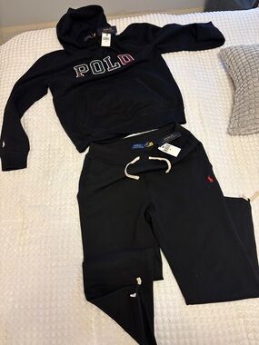 Polo by Ralph Lauren Black Kids Sweatpants with Red Pony